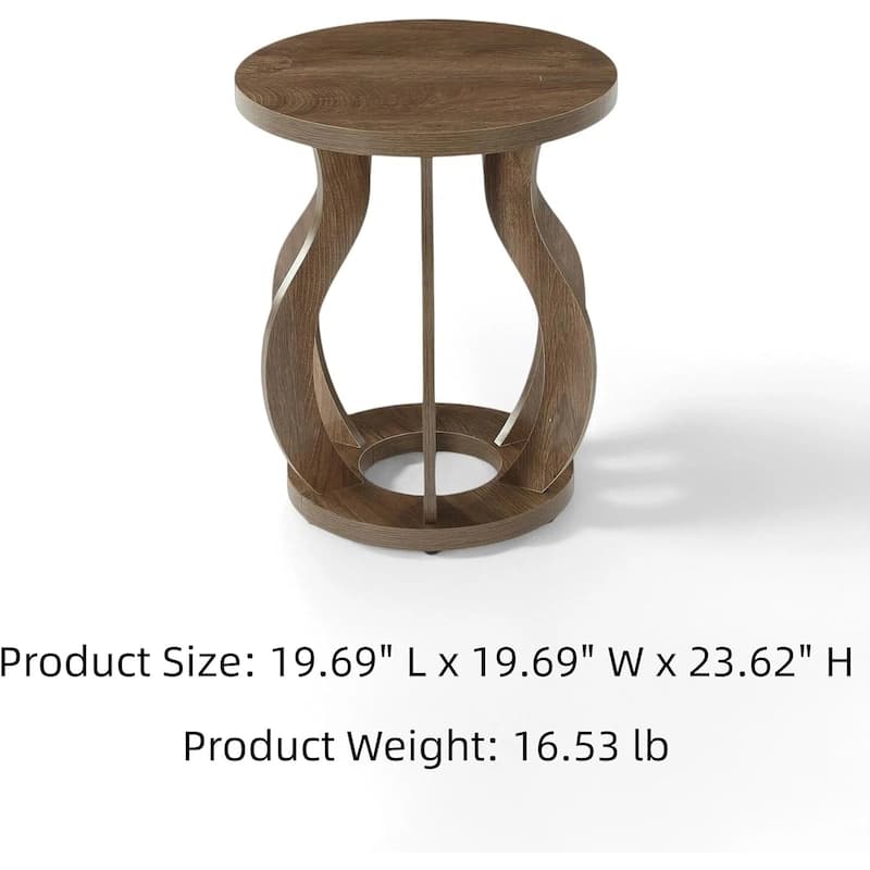 End Table, Modern Round Side Table, Bedside Sofa Accent Table Nightstand for Living Room, Bedroom