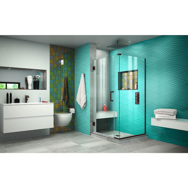 DreamLine Unidoor Plus 36 in. W x 30 3/8 in. D x 72 in. H Frameless Hinged Shower Enclosure - 30.38" x 36"