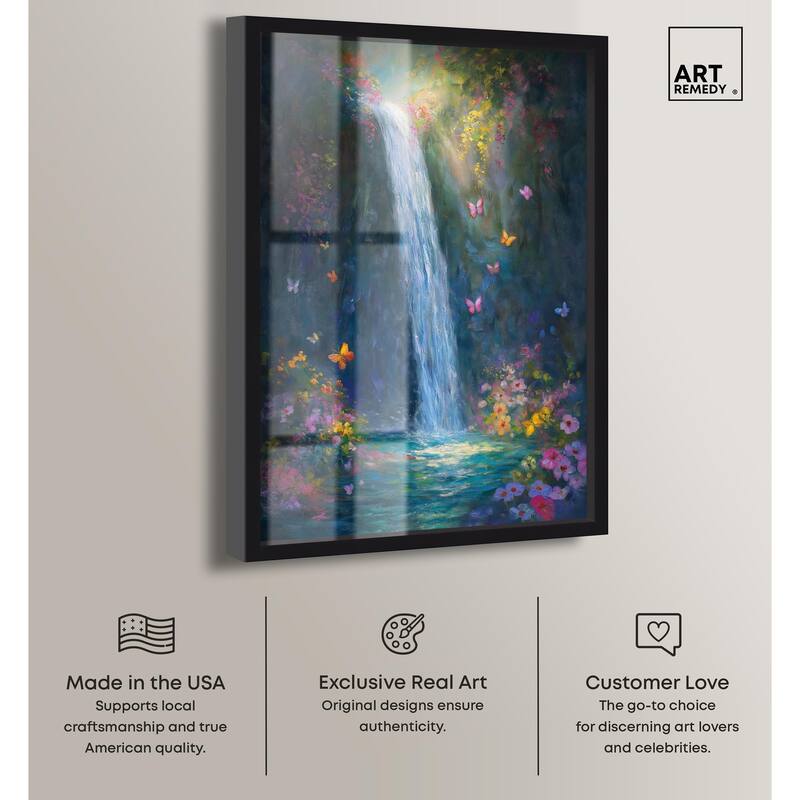 Hidden Falls II Shadowbox by Art Remedy