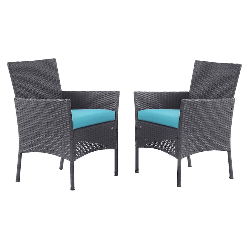 Majorca Resin Wicker Patio Dining Chair (Set of 2) - Antique Black