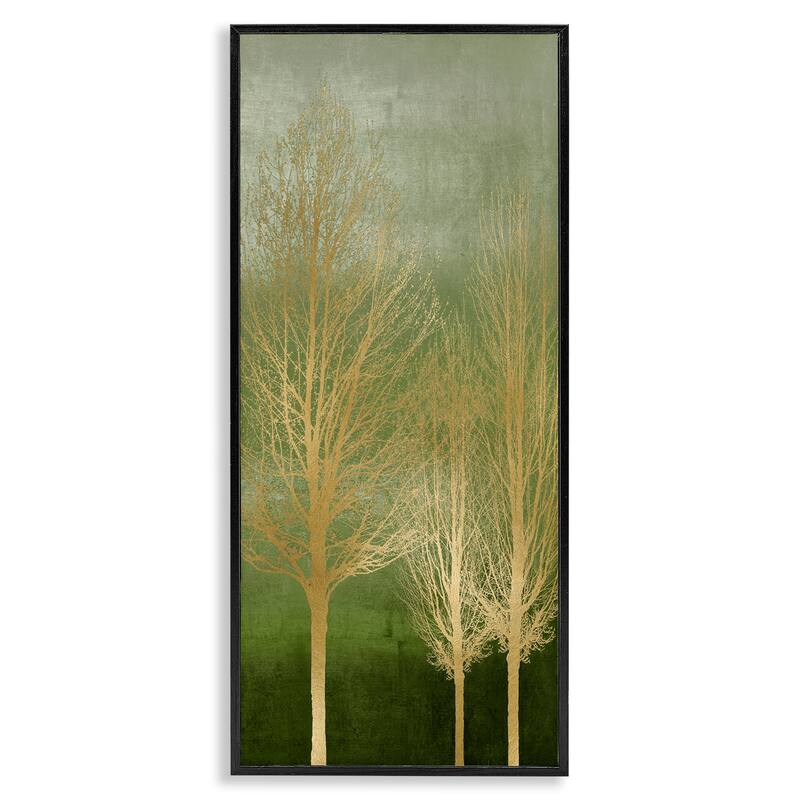 Stupell Tranquil Gold Branches Framed Giclee Art Design By Kate Bennett - 13 x 30 - Black