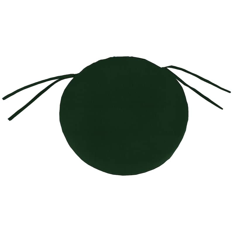 16" Round Outdoor Seat Cushion with Ties - 16'' L x 16'' W x 2'' H - Forest Green