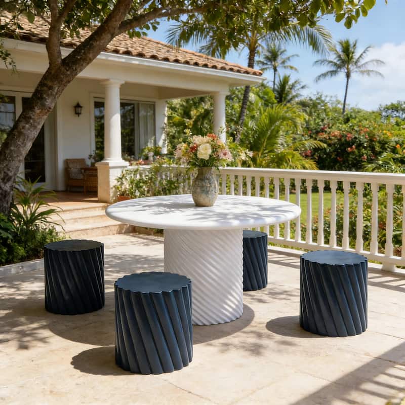 Christopher Knight Home - Modern Outdoor All-Weather Patio Table Set with MGO Construction