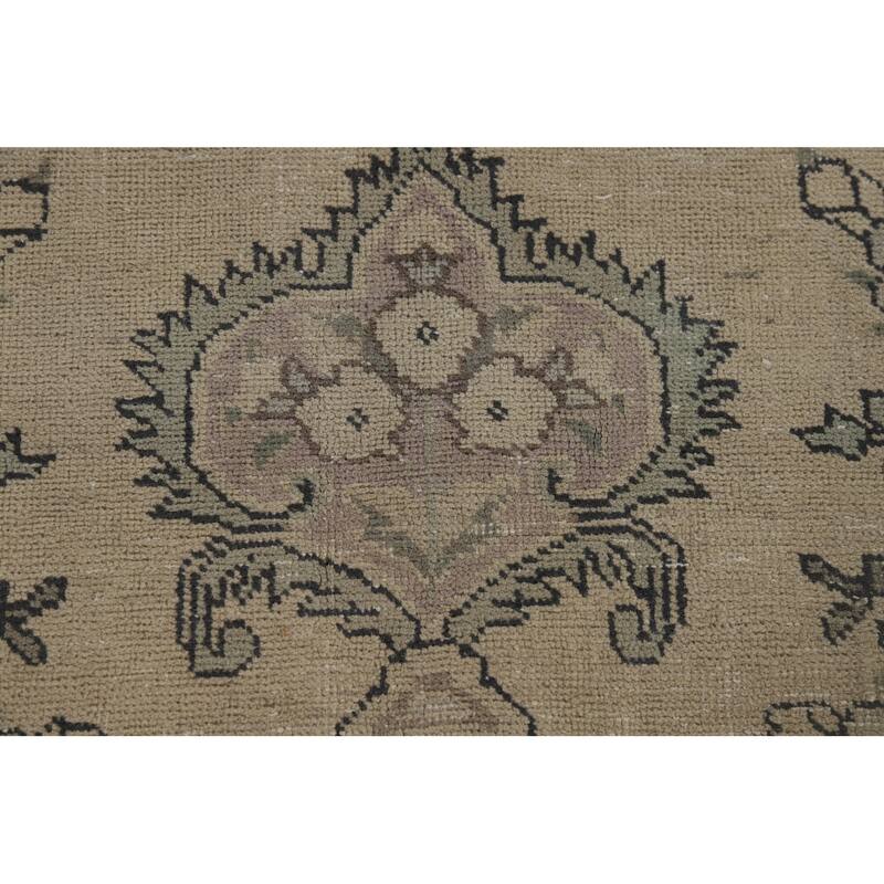 Distressed Tabriz Vintage Persian Rug Handmade Bedroom Wool Carpet - 9'4" x 12'11"