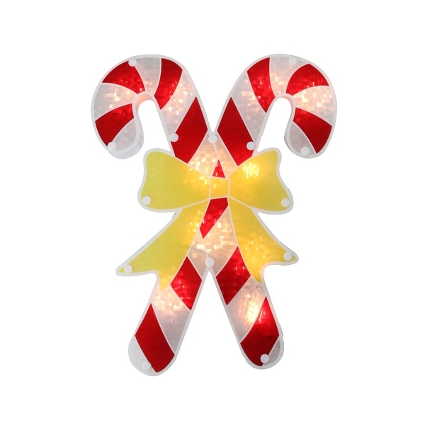 Shop 12 Lighted Holographic Candy Cane Christmas Window Silhouette Overstock 16552468