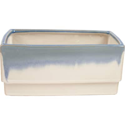 Blue And White Rectangular Planter