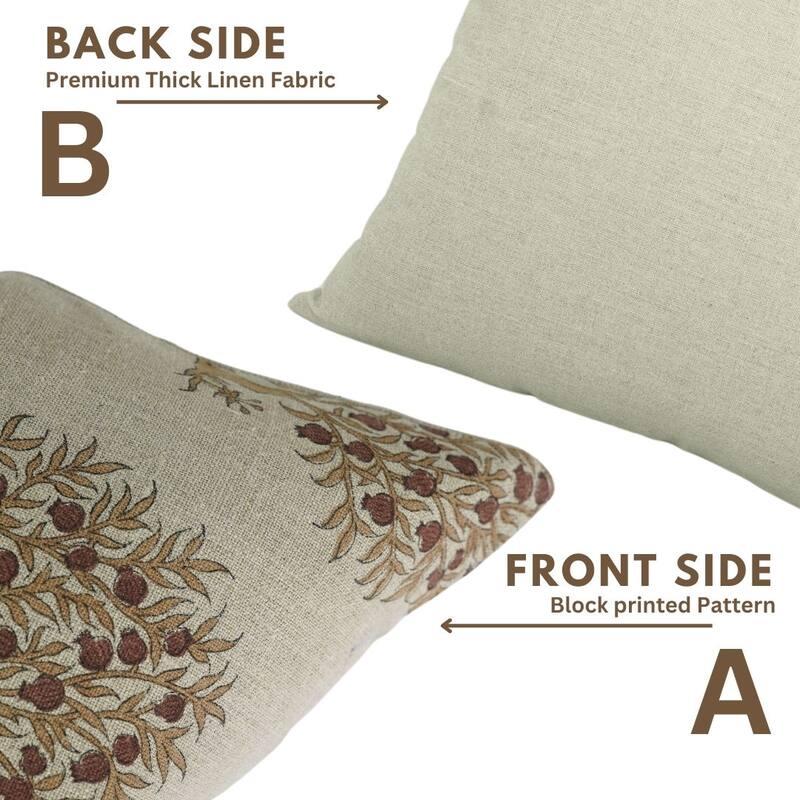 Linen Bohemian Block print pillow Cover Anar