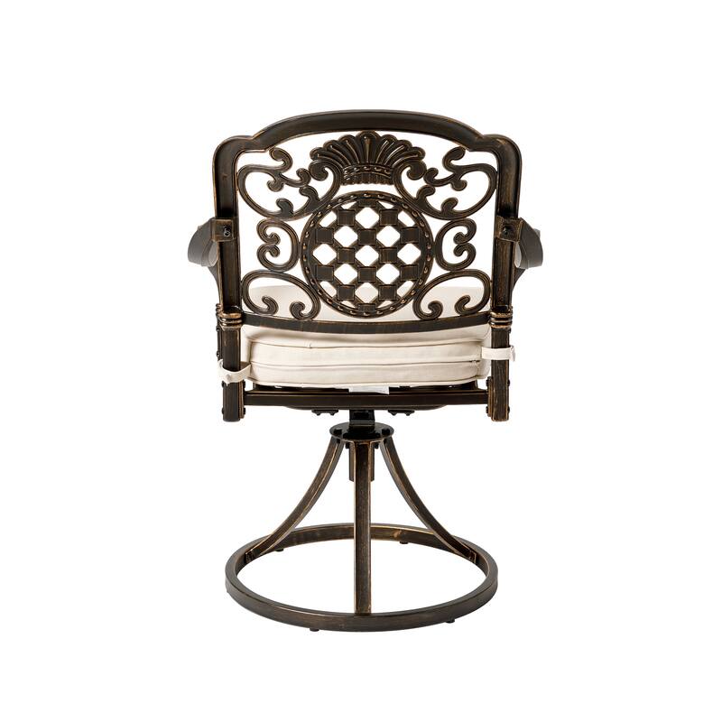 Christopher Knight Home - Austin 7-Piece Outdoor Cast Aluminum Dining Set with Rectangular Table and Swivel Chairs