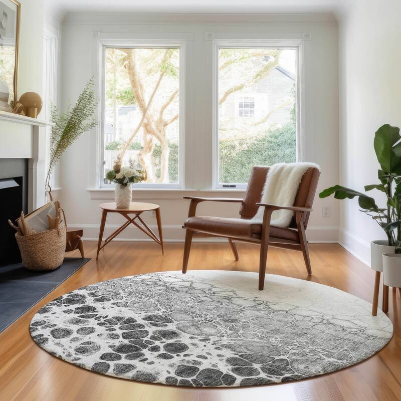 Premium Washable Super Soft Abstract Ombre Mayfield Rug - Gray - 8' x 8'