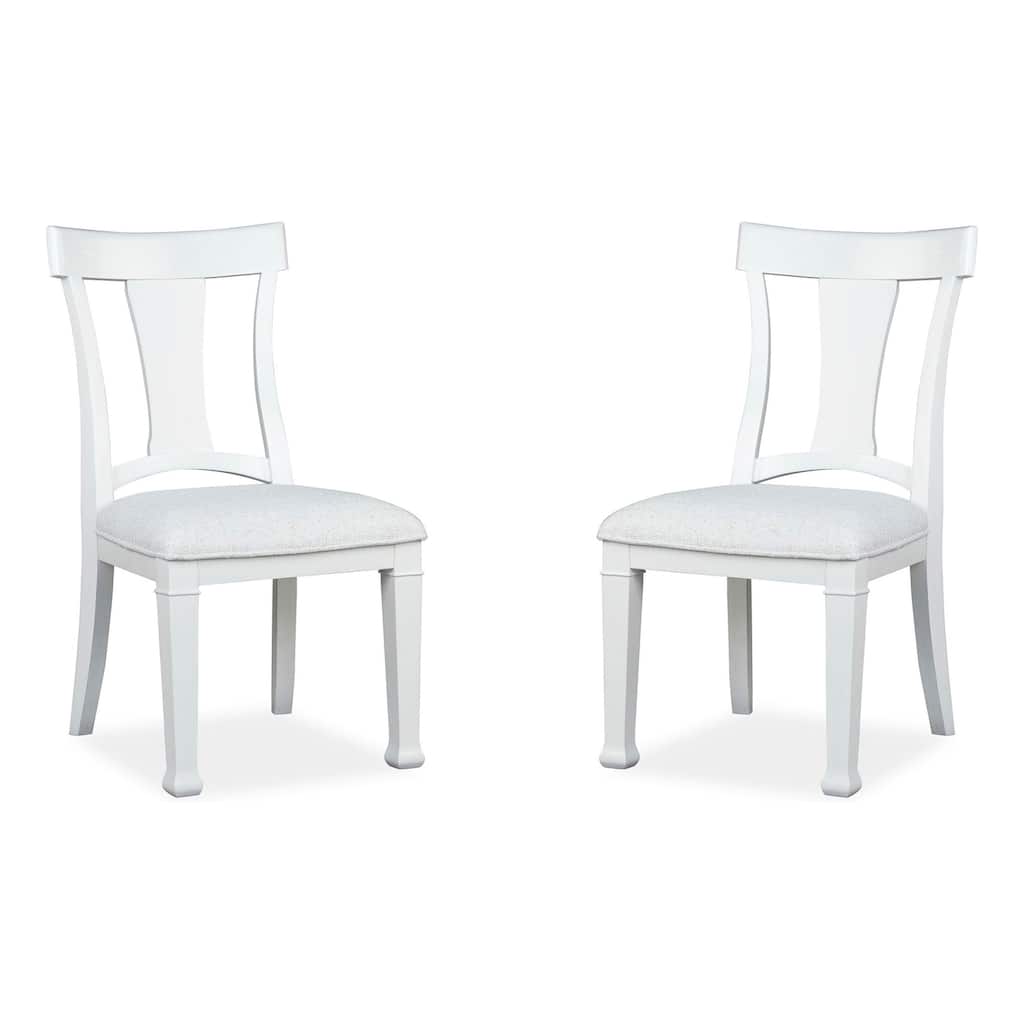 Magnussen Home Kingston Whisper White And Cerused Nutmeg Upholstered Side Chair Two Pack - 20.25''W x 23.25''D x 38.38''H
