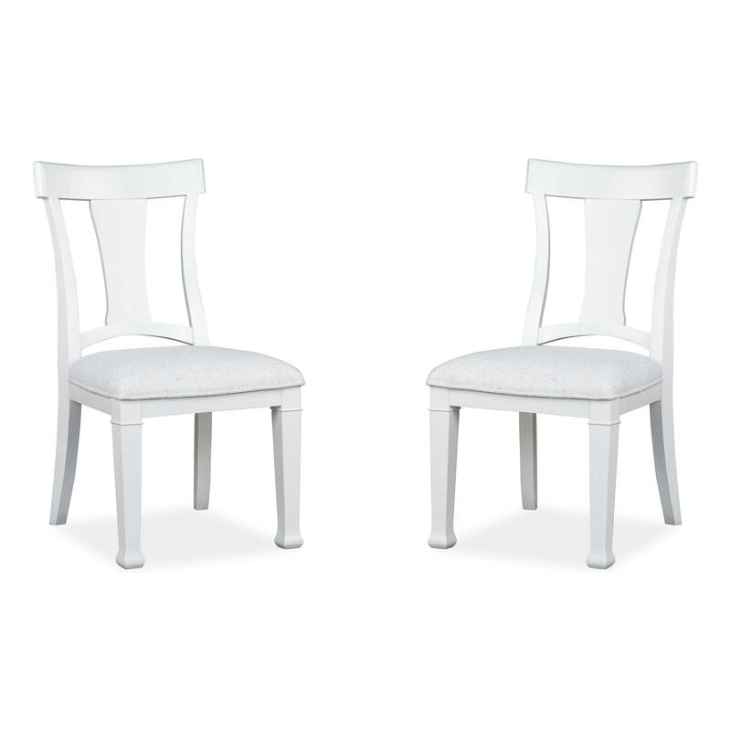 Magnussen Home Kingston Whisper White And Cerused Nutmeg Upholstered Side Chair Two Pack - 20.25''W x 23.25''D x 38.38''H - Set of 2 - 20.25''W x 23.25''D x 38.38''H - Whisper White - Dining Height