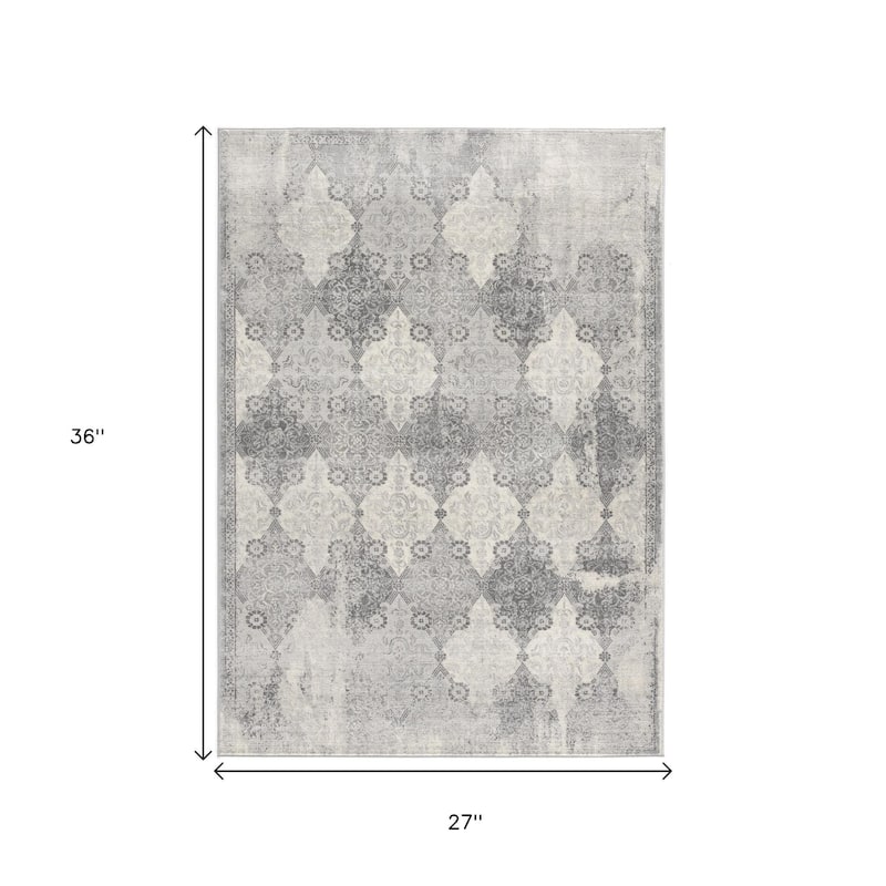 HomeRoots Moroccan Contemporary Rectangle Area Rug - 36 in. x 27 in. x 0.4 in.