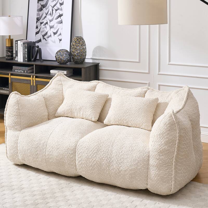 Giant Bean Bag Loveseat Sofa with Armrest for Living Room