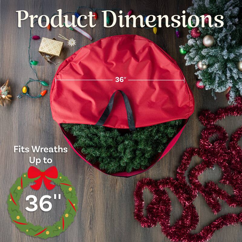 Tiny Tim Totes Premium Holiday Christmas Wreath Storage 36" Wreaths