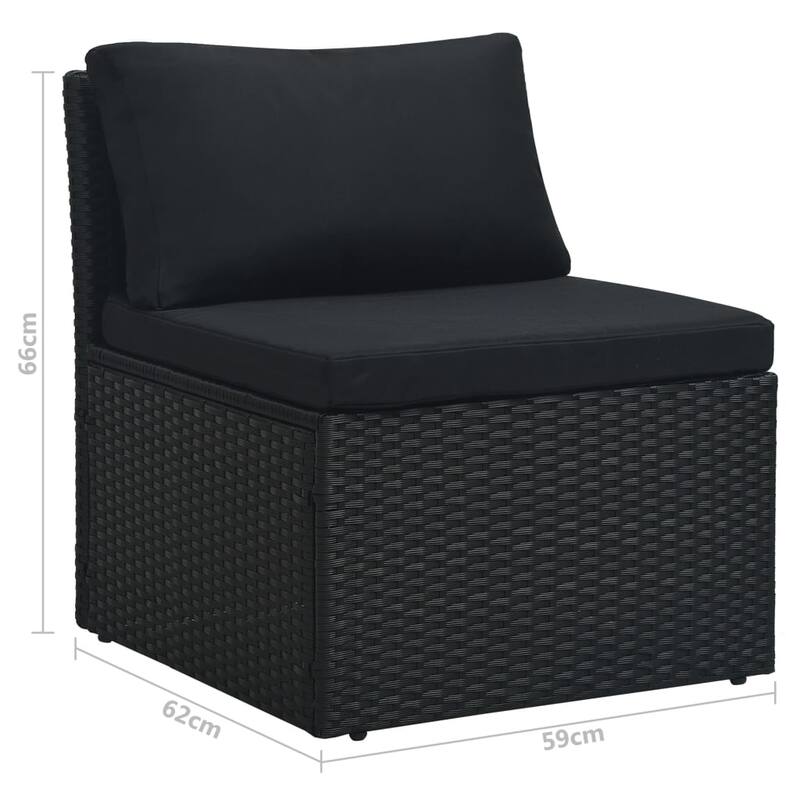 vidaXL Patio Lounge Set Garden Outdoor Sofa with Cushions 4 Piece PE Rattan - 70.9" x 24.8" x 26"