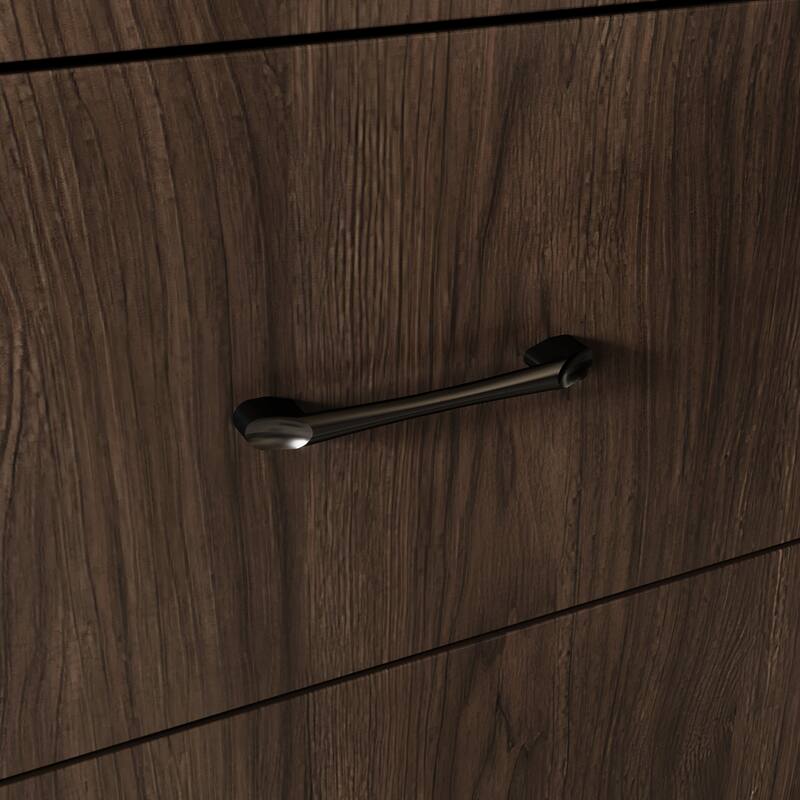 Bookshelves Bookcase Modular Glass Display Cabinet with LED Lights, Dark Wood Storage Combination Cabinet System