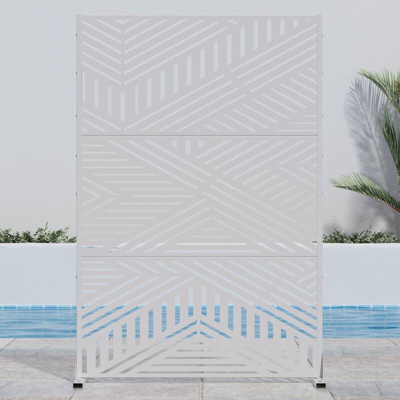 Outdoor Privacy Screen Metal Privacy Screen Panel Free Standing - 72*47