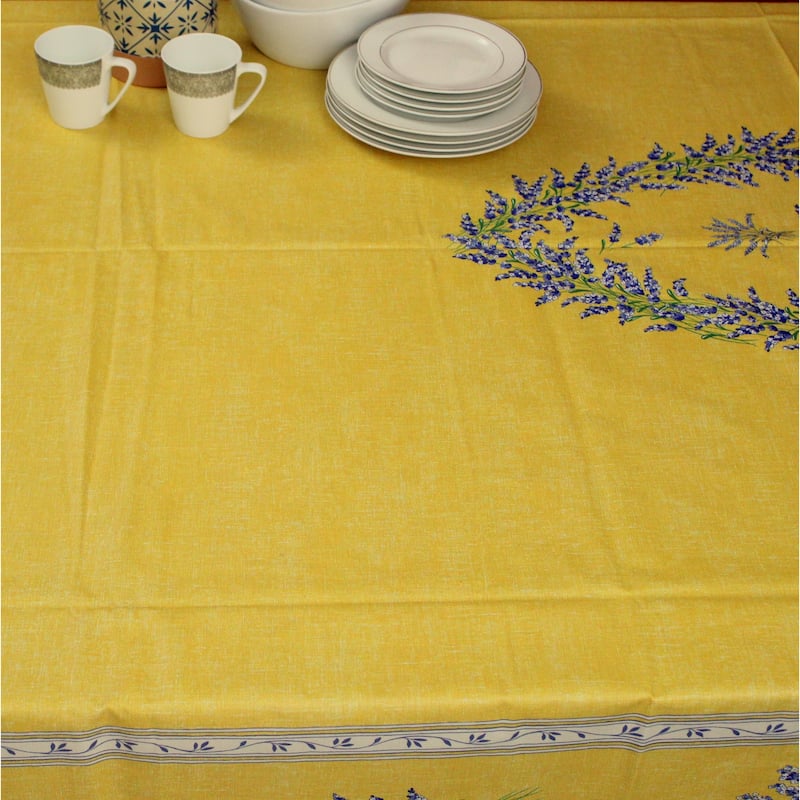 Wipeable Spill Resistant Provencal Cotton Cannes Collection Tablecloth