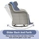 preview thumbnail 103 of 110, Pocassy 3-Piece Outdoor Swivel Bistro Set, Wicker Rocking Chairs