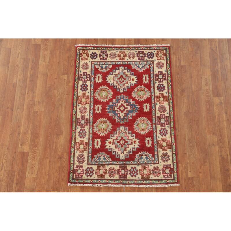 Pakistan Red Kazak Accent Rug Wool Carpet - 2'10" x 4'2"