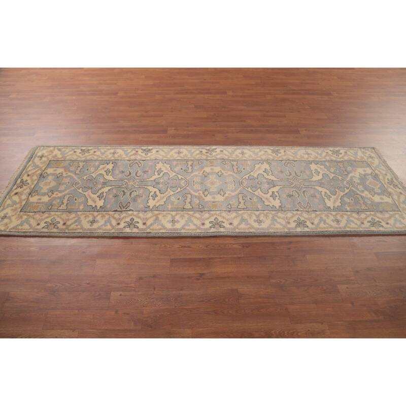 Transitional Oushak Runner Rug Hand-Knotted Wool Carpet - 2'7"x 7'10"