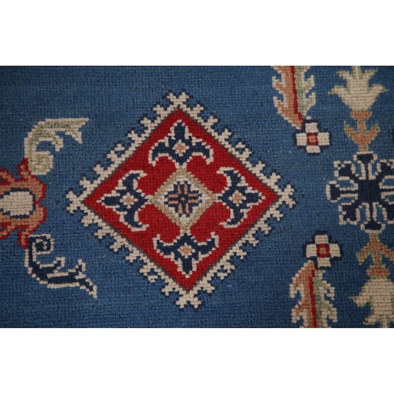 Blue Kazak Oriental Area Rug Wool Carpet - 8'2" x 11'9"