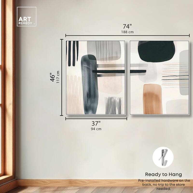Softened Dimensions Canvas Set of 2 by Art Remedy