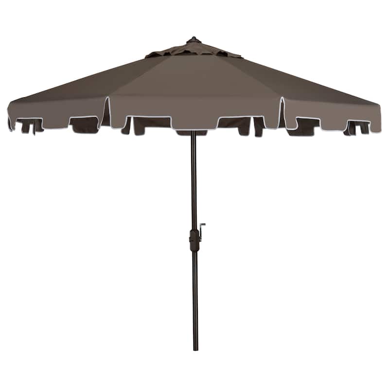 SAFAVIEH Outdoor Shuri 11Ft Round Market Umbrella - Grey