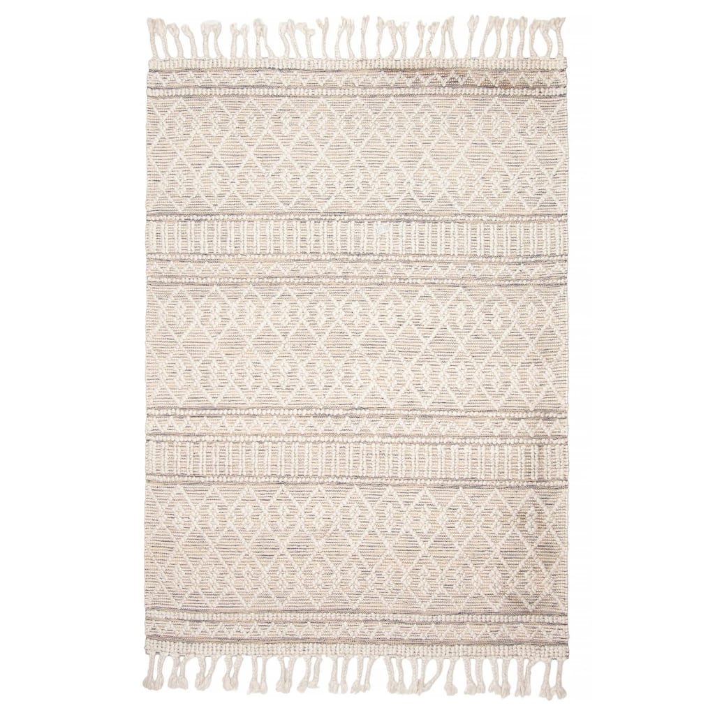 ECARPETGALLERY Braid weave Sienna Cream Wool Rug - 5'2 x 7'3