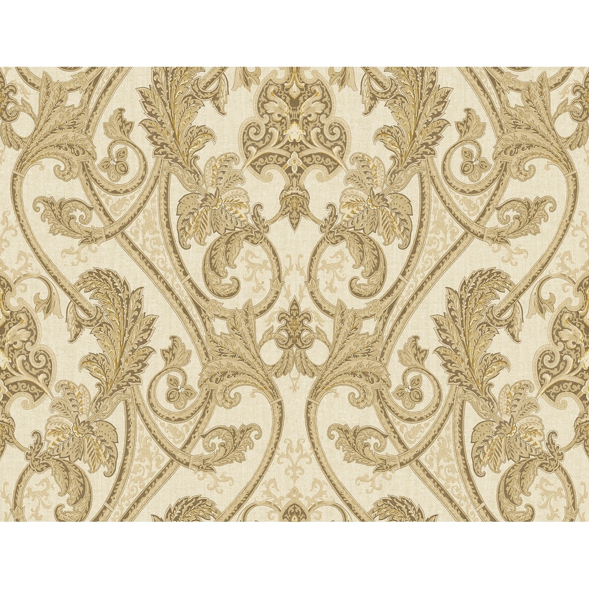 Seabrook Designs Longthorpe Damask Unpasted Wallpaper