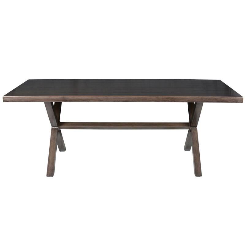 Mersin Rectangle Patio Table, Light Gray