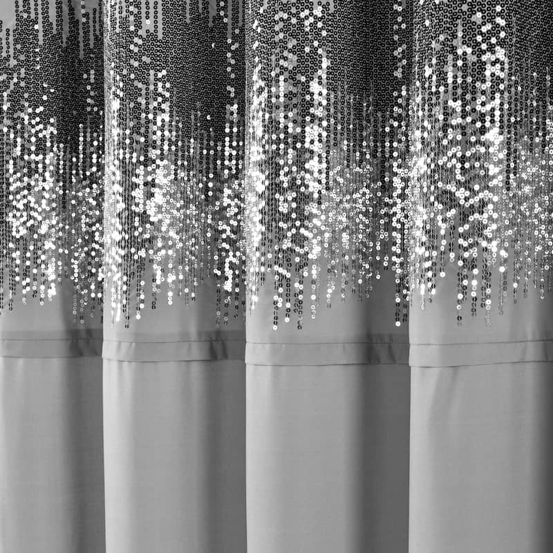 Lush Decor Polyester Shimmer Sequins Shower Curtain