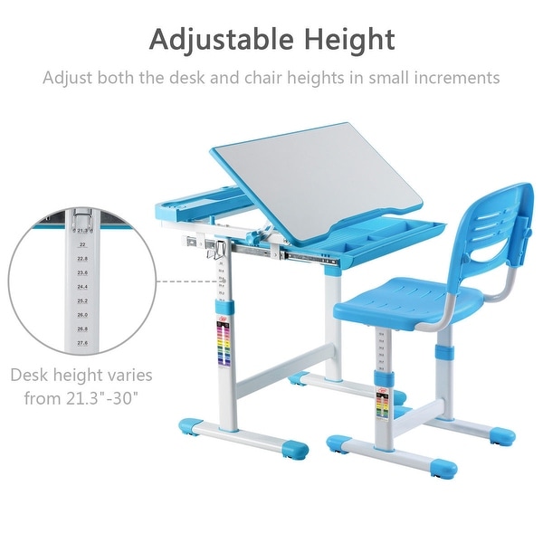 Height Adjustable Children S Desk Chair Set Multifunctional Study