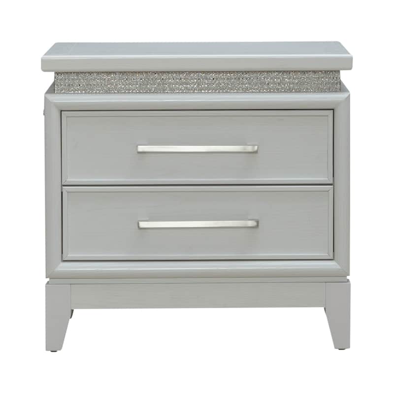 Liberty Furniture Reflections Upholstered Bed, Dresser & Mirror, Chest, Night Stand - King or Queen