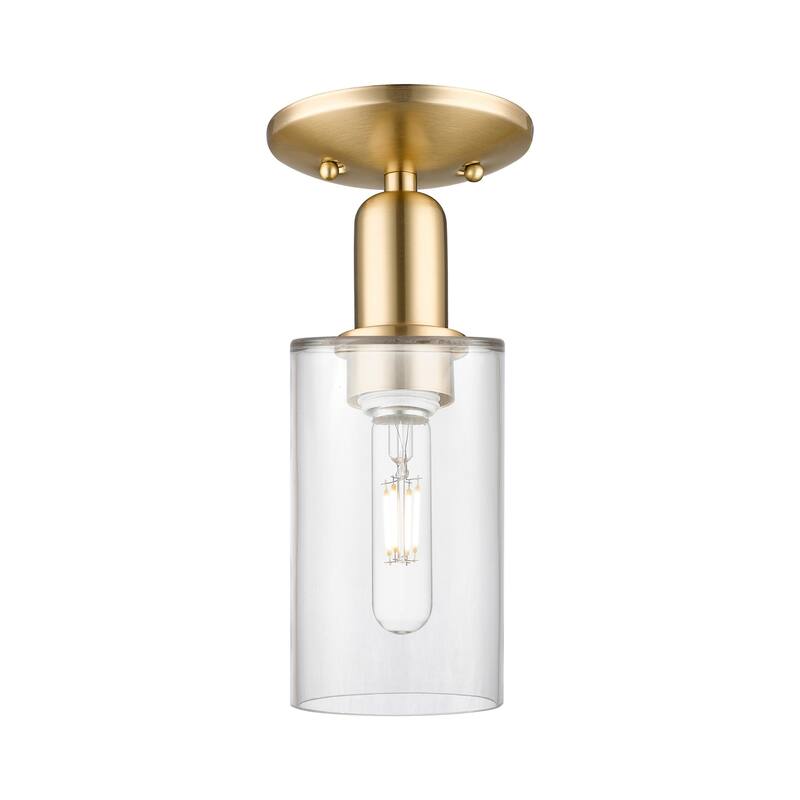 Innovations Lighting 716-1C-11-5 Clymer Semi-Flush Clymer 5" Wide - Champagne Bronze / Clear