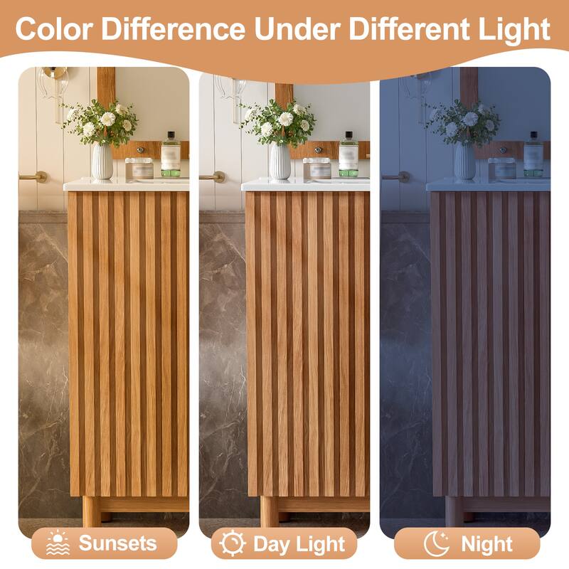 29.9 Inch Single Sink Bathroom Vanity / 59.8 Inch Double Sink Bathroom Vanity, Bathroom Storage Cabinet with Ceramic Sink