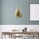 preview thumbnail 4 of 10, Penny River of Goods Cone-Shaped Pendant Lamp with Antique Gold Punched Metal Shade - 13" x 13" x 23.3/88.3"