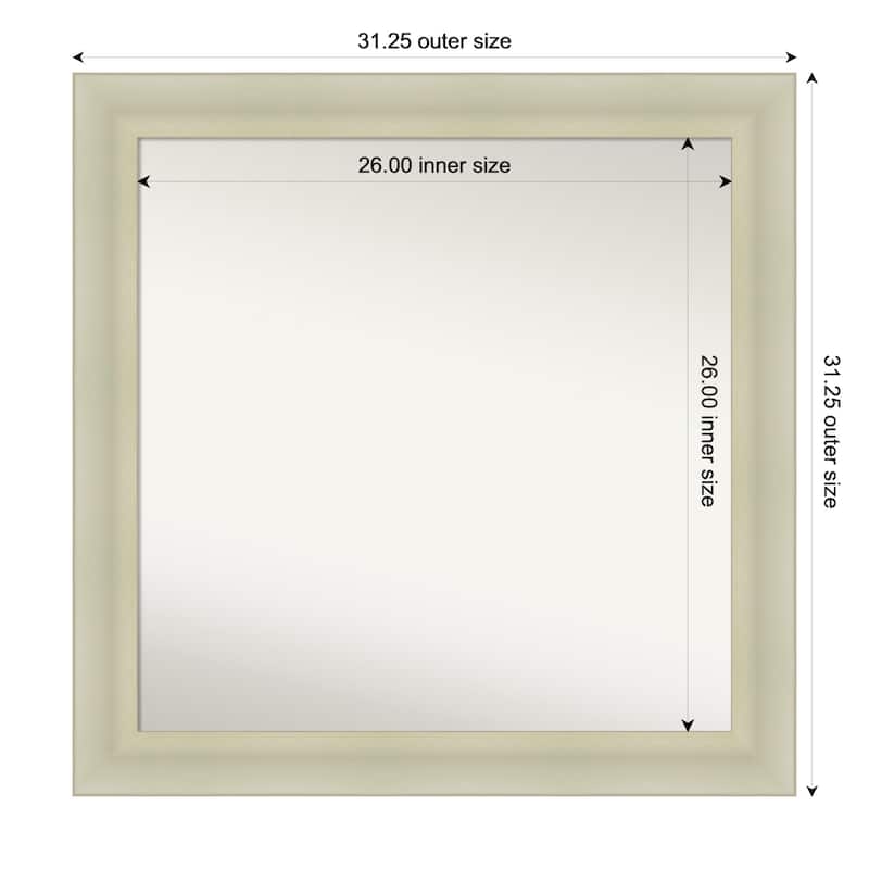 Oliver Non-Beveled Wood Framed Wall Mirror - 31 x 31 in - Oliver Warm Silver