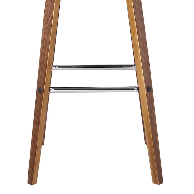 Skara Mid-Century Swivel Counter Stool, Upholstered Counter Height Chair with Bentwood Legs