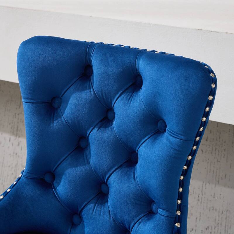 GDF Studio - Modern Adjustable Swivel Velvet Barstools with Chrome Base, Tufted Buttons & Diamond Pleating (Set of 2)