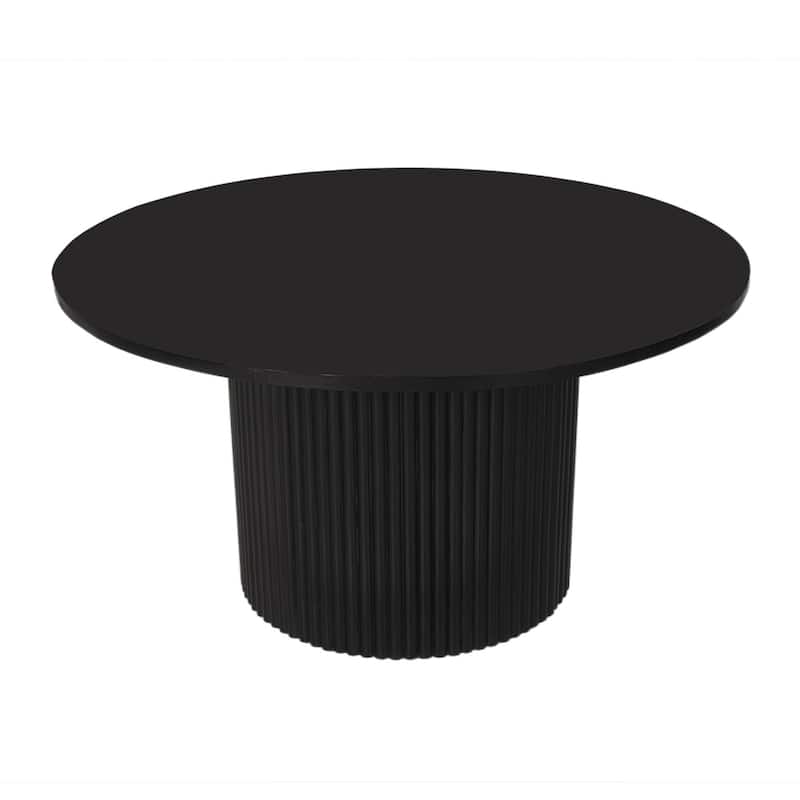 Round Coffee Table Ribbed Pedestal Coffee Table