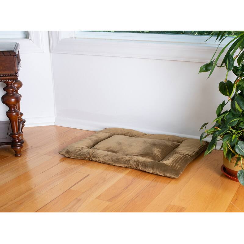Pet Bed Mat, Dog Crate Soft Pad With Poly Fill Cushion