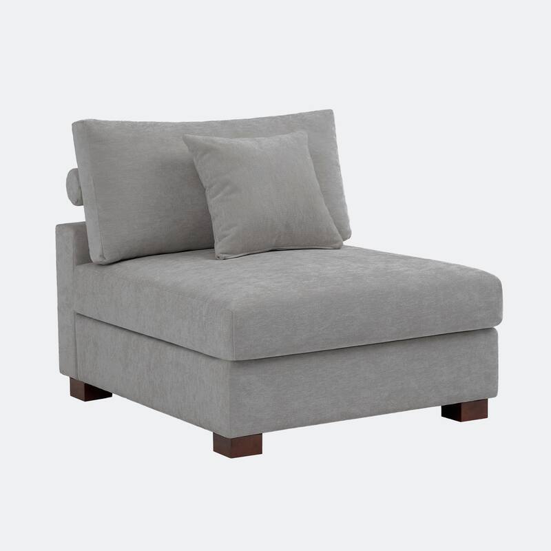 Modern Upholstered Chenille Modular Sectional Sofa with Pillow