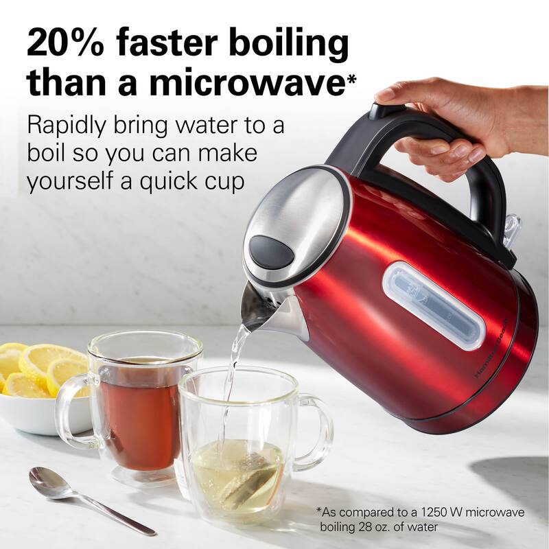 Hamilton Beach Stainless Steel Electric Kettle with LED Light Ring