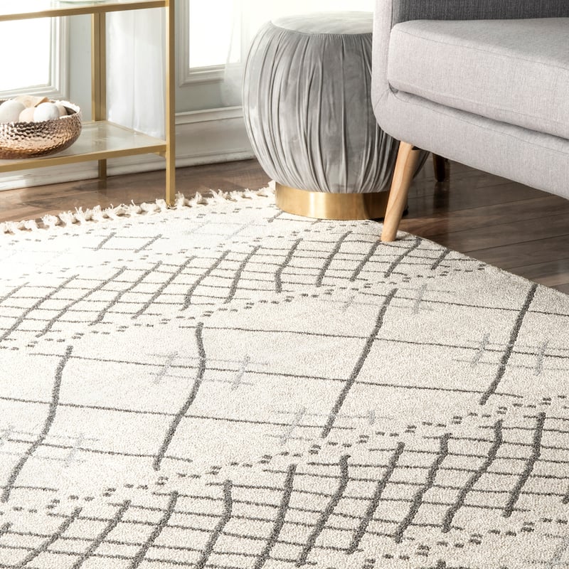 Nuloom Contemporary Modern Trellis Outdoor Tassel Area Rug