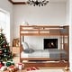 preview thumbnail 2 of 55, Full-Over-Full Bunk Bed with Ladders and Two Storage Drawers,Multi-Functional Wooden Children's Bunk Bed