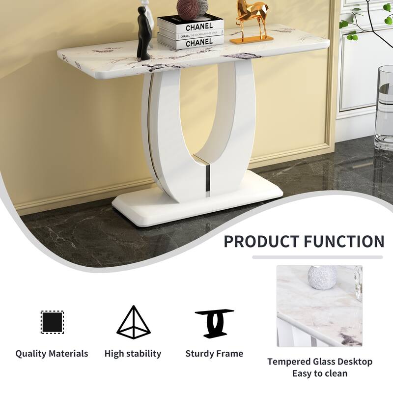 47.2 "x 18" x 29.5 "Modern minimalist striped MDF material rectangular counter dining table for bedroom bedside entrance