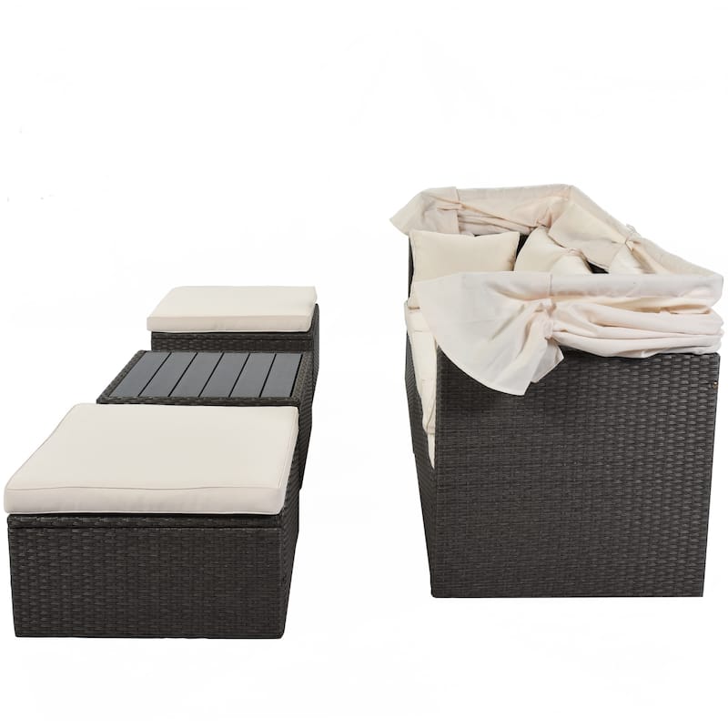 Outdoor Daybed with Retractable Canopy