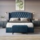 preview thumbnail 14 of 27, CraftPorch 2 Piece Bedroom Bench Set Velvet Wingback Upholstered Bed