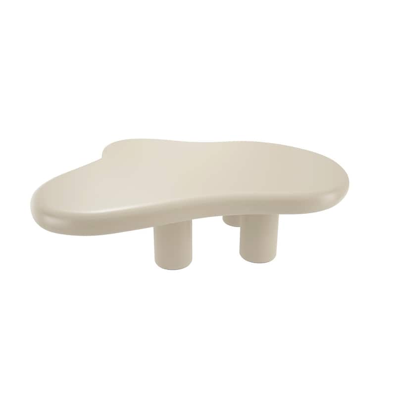 48.5 In Fiberglass Tabletop Modern Cloudy Shape End Table